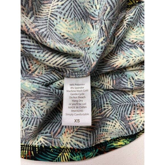 LuLaRoe Randy Gray Green Palm Leaf Tropical 3/4 Raglan Sleeve Sz XS NEW - Picture 6 of 8